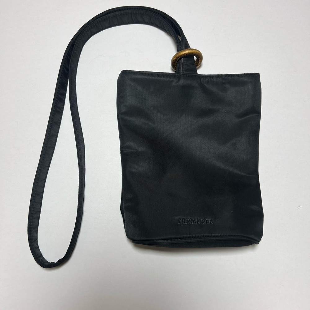 Jil Sander Nylon Black Bucket Bag Shoulder Crossbody